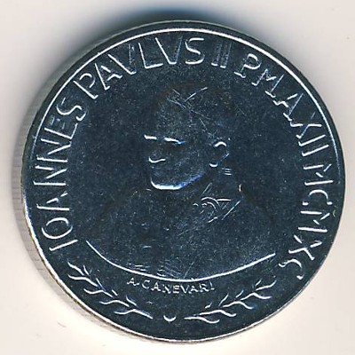 Ватикан 100 лир 1990 год - Папа Иоанн Павел II