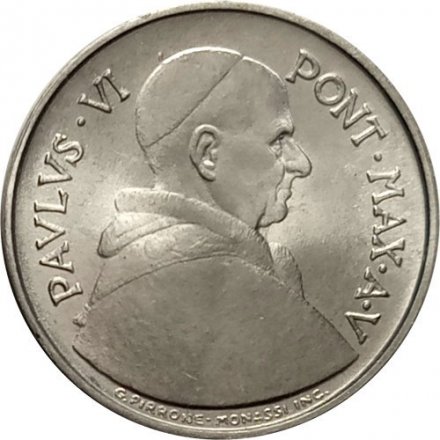 Ватикан 5 лир 1967 год - Папа Павел VI