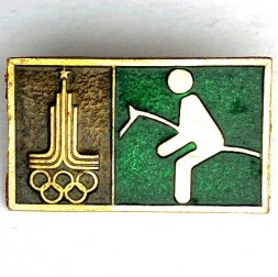 Значок. Виды спорта. Олимпиада 80. Конный спорт