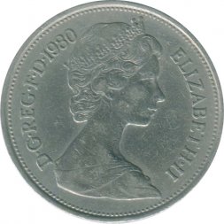 Великобритания 10 новых пенсов 1980 год