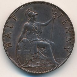 Великобритания 1/2 пенни 1901 год