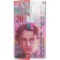 Швейцария 20 франков 2008 год  - подпись Раггенбасс, Джордан - Артюр Онеггер - UNC