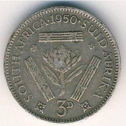 ЮАР 3 пенса 1950 год