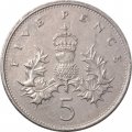 Великобритания 5 пенсов 1987 год