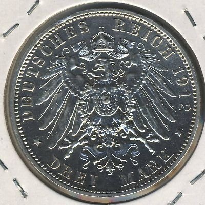Саксония 3 марки 1912 год