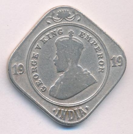 Британская Индия 2 анны 1919 год