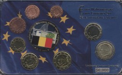 Евро серия Бельгии 2002-2008 года (8 монет + 1 жетон)
