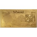 Сувенирная банкнота Ирак 5000 динаров (золотые) - UNC