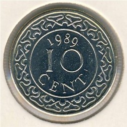 Суринам 10 центов 1989 год