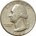 США 25 центов (1/4 доллара) 1963 год - Джордж Вашингтон (без отметки МД)