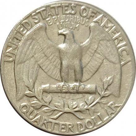 США 25 центов (1/4 доллара) 1963 год - Джордж Вашингтон (без отметки МД)