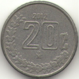 Мексика 20 сентаво 2012 год