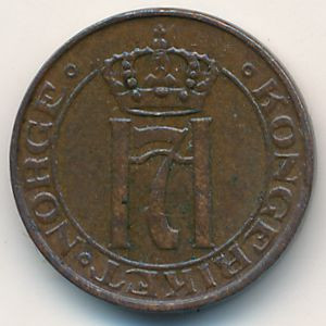 Норвегия 1 эре 1935 год - Король Хокон VII