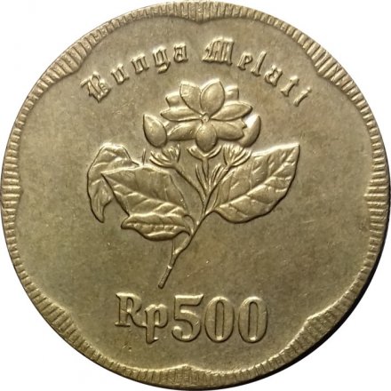 Индонезия 500 рупий 1992 год - Цветок жасмина