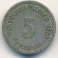 Германия 5 пфеннигов 1888 год