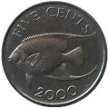Бермудские острова 5 центов 2000 год - Ангел-королева