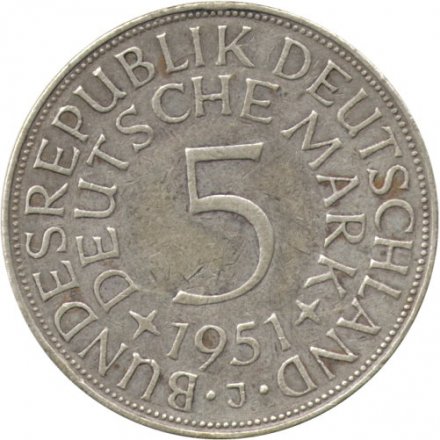 ФРГ 5 марок 1951 - Орёл - J