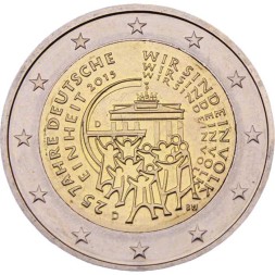 Германия 2 евро 2015 год - 25 лет объединения Германии