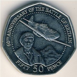 Гернси 50 пенсов 2000 год