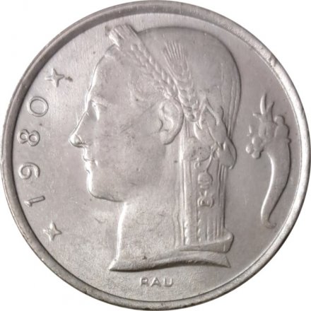 Бельгия 5 франков 1980 год BELGIE