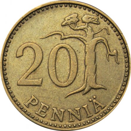 Финляндия 20 пенни 1975 год