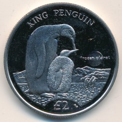 Южная Джорджия и Южные Сэндвичевы острова 2 фунта 2012 год - Королевский пингвин