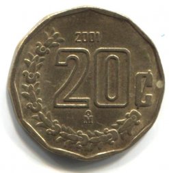 Мексика 20 сентаво 2001 год