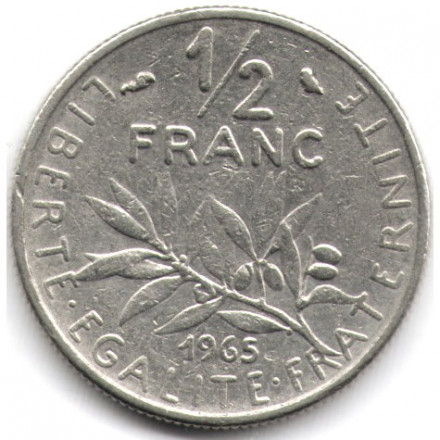 Франция 1/2 франка 1965 год