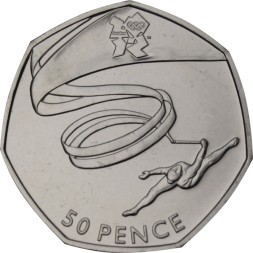 Великобритания 50 пенсов 2011 год - Гимнастика