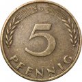 ФРГ 5 пфеннигов 1968 год (G)