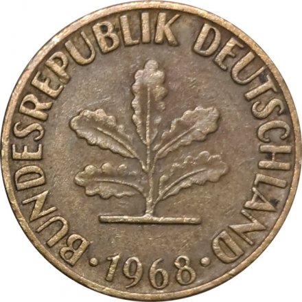 ФРГ 5 пфеннигов 1968 год (G)