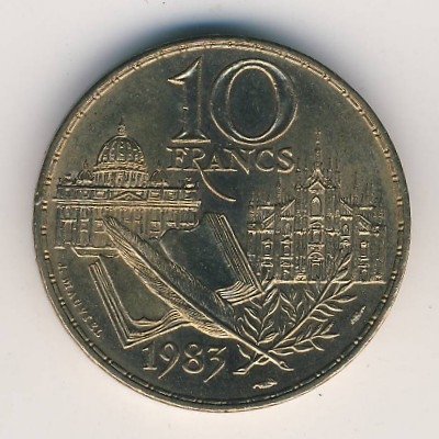 Франция 10 франков 1983 год - 200 лет со дня рождения Стендаля