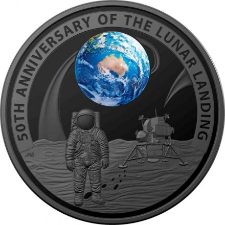 Австралия 5 долларов 2019 год - 50-летие высадки на Луну
