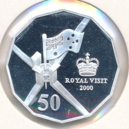 Австралия 50 центов 2000 год - Королевский визит