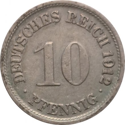 Германия 10 пфеннигов 1912 год (F)