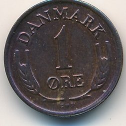 Дания 1 эре 1963 год