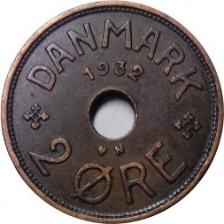 Дания 2 эре 1932 год