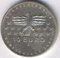 Германия 10 евро 2007 год - 50 лет возвращения Германии Саара