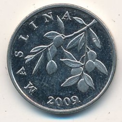 Монета Хорватия 20 лип 2009 год - Олива европейская
