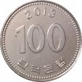 Южная Корея 100 вон 2013 год