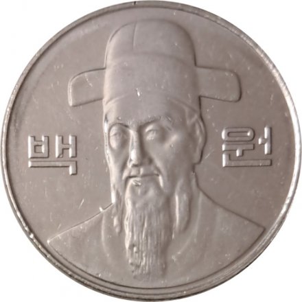 Южная Корея 100 вон 2013 год