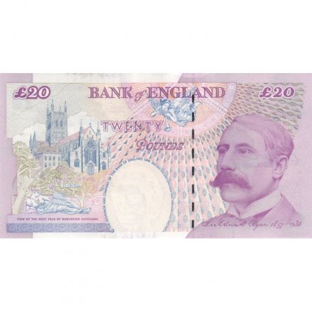 Великобритания 20 фунтов 1999 год - Сэр Эдвард Элгар UNC