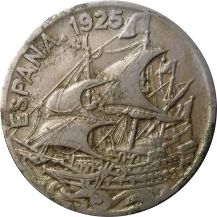 Испания 25 сентимо 1925 год
