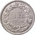 Швейцария 1/2 франка 1974 год