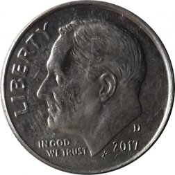 США 1 дайм (10 центов) 2017 год - Франклин Рузвельт (D)