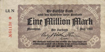 Германия (Веймарская Республика) 1 000 000 марок 1923 год
