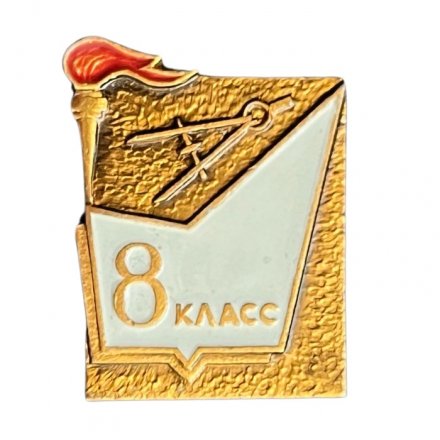 Значок Школа 8 класс. Факел и циркуль