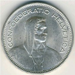 Швейцария 5 франков 1965 год