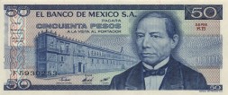 Мексика 50 песо 1981 год - Бенито Пабло Хуарес. Народ Сапотеки UNC
