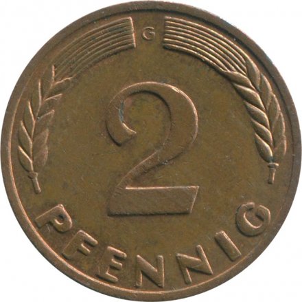 ФРГ 2 пфеннига 1970 год (G)